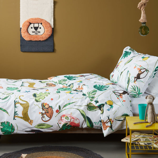 Bedding House Crazy Jungle Animals Cotton Quilt Doona Duvet Cover Single