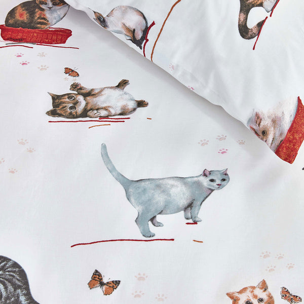 Bedding House Cute Cats Kittens Butterflies Cotton Quilt Cover Set Single