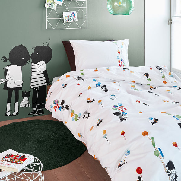 Fiep Westendorp Feest Pastel Kid Balloons Cotton Quilt Cover Set Single