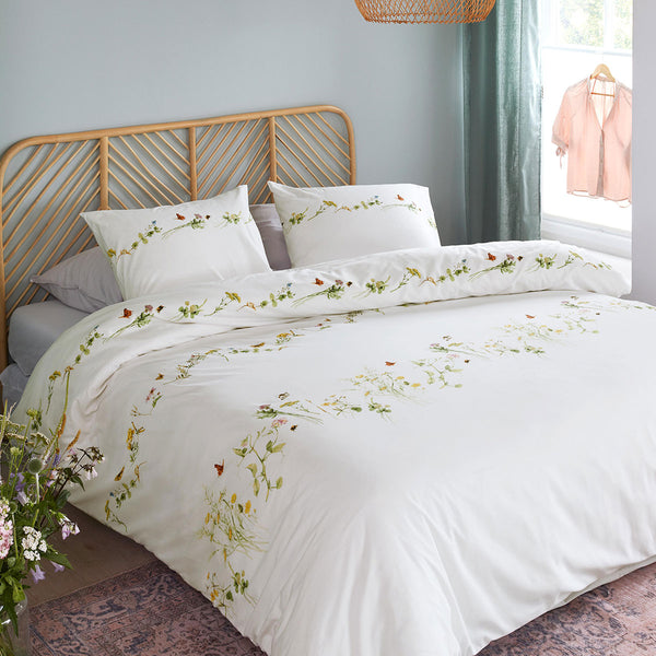 Bedding House Pasture Floral Butterflies Cotton Quilt Cover Set Queen