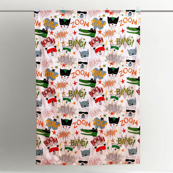 Happy Kids Glow in the Dark Animal Superhero Quilt Cover Set Single