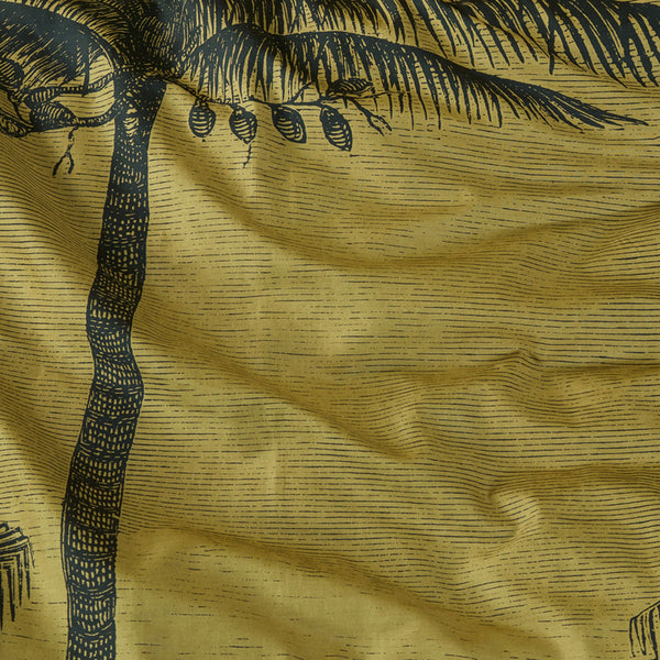 Bedding House Tour du Monde Palm Trees Ochre Cotton Quilt Cover Queen