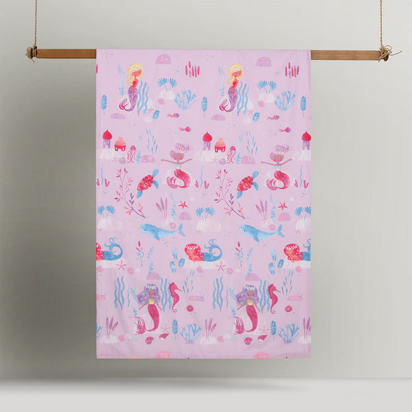 Happy Kids Glow in the Dark Under the Sea Mermaid Quilt Cover Set Double