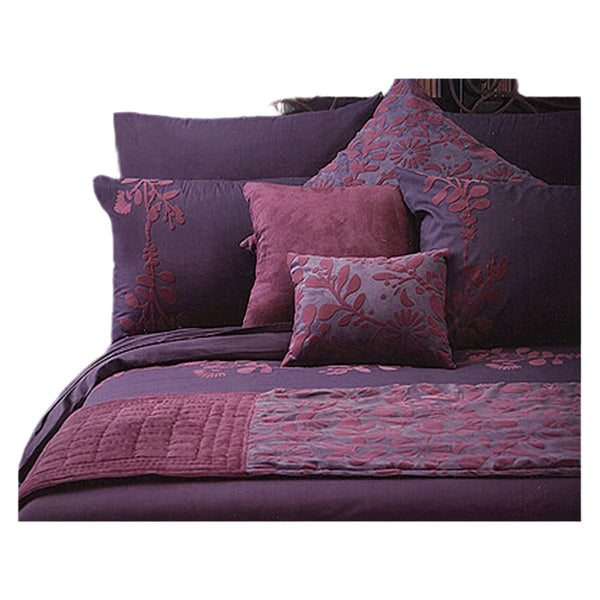 Accessorize Utopia Applique Floral Purple Quilt Doona Duvet Cover Double