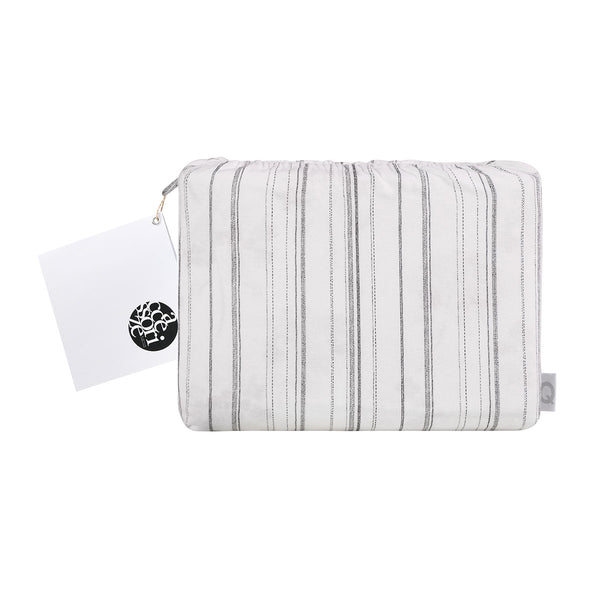 Accessorize 140gsm Cotton Flannelette Sheet Set Weathered Stripe Grey Single