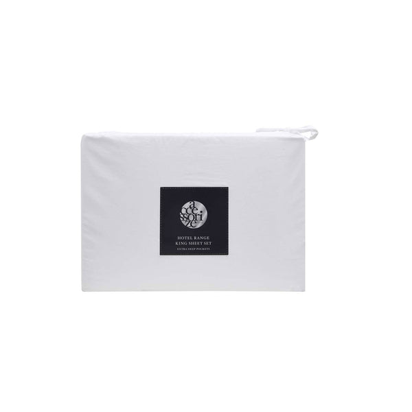 Accessorize White Piped Cotton Sheet Set Queen