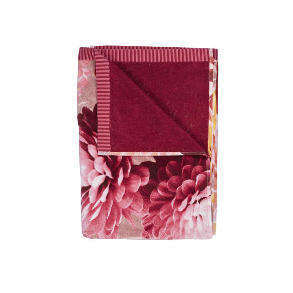 Bedding House Festival Floral Pink Cotton Velour Beach Towel
