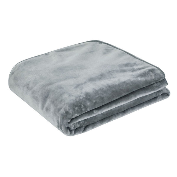 J Elliot Home 450gsm Solid Faux Mink Blanket Rug Throw Graphite Grey