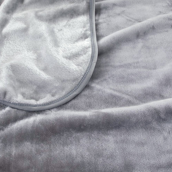 J Elliot Home 450gsm Solid Faux Mink Blanket Rug Throw Graphite Grey