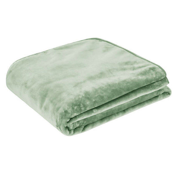 J Elliot Home 450gsm Solid Faux Mink Blanket Rug Throw Sage Green