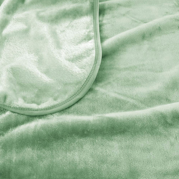 J Elliot Home 450gsm Solid Faux Mink Blanket Rug Throw Sage Green