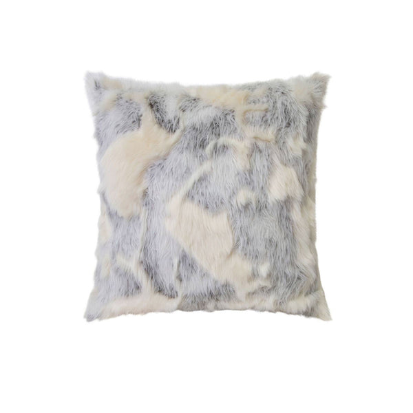 J Elliot Home Faux Fur Filled Cushion Square 50cm Grey Wolf