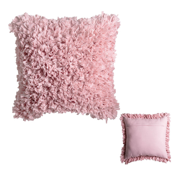 J Elliot Home Elodie Textured Filled Cushion Square 50cm Rose Pink