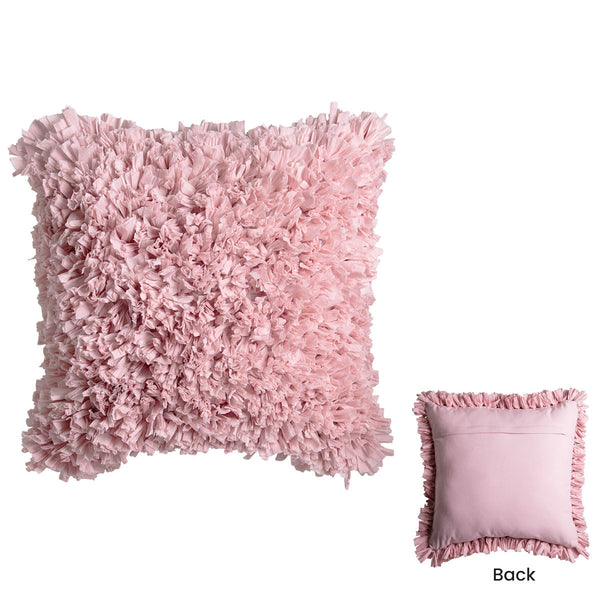J Elliot Home Elodie Textured Filled Cushion Square 50cm Rose Pink