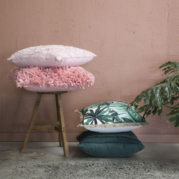 J Elliot Home Elodie Textured Filled Cushion Square 50cm Rose Pink