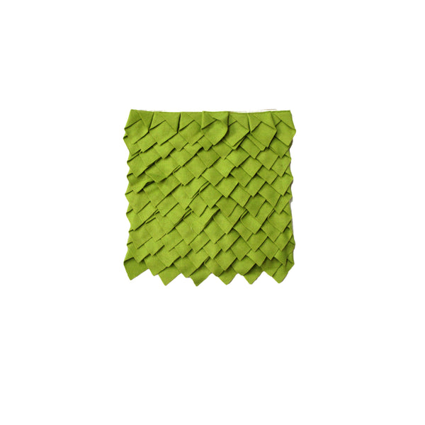 Pleated Square Cushion Cover 30cm Leaf Green