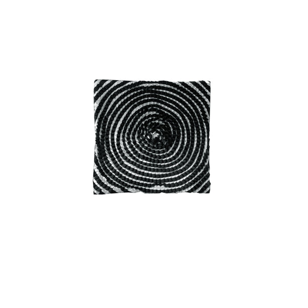 Magnum Pleated Spiral Square Cushion Cover 30cm Black White