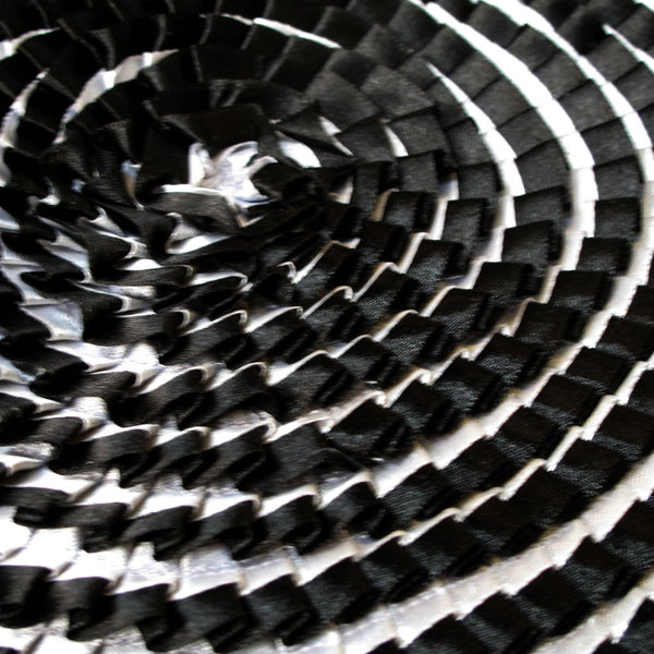 Magnum Pleated Spiral Square Cushion Cover 30cm Black White