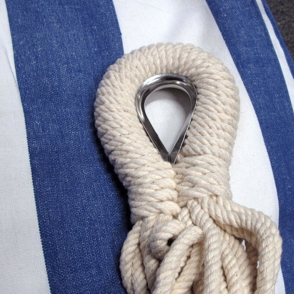 IDC Homewares Blue Striped Single Size Cotton Hammock 150 x 205cm