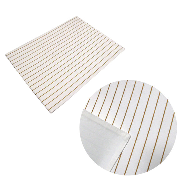 Gold Stripes Cotton Metallic Print Table Runner 33 x 180cm
