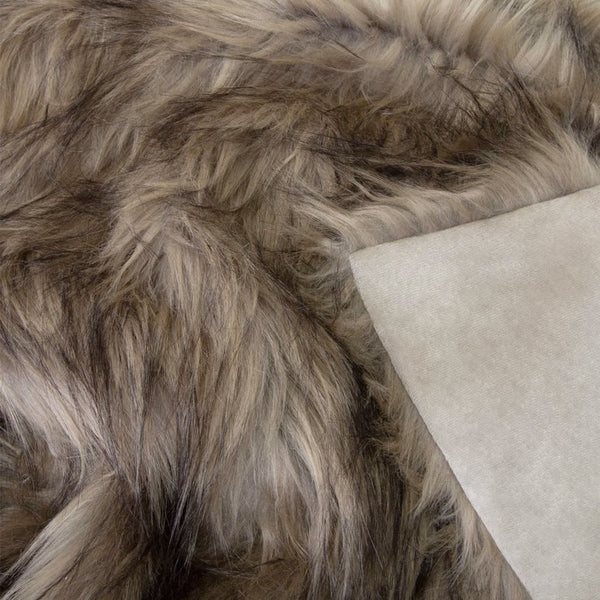 J Elliot Home Taupe Grey Elk Faux Fur Velvet Throw Blanket 130x160cm