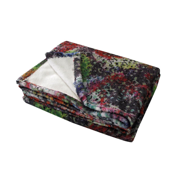 Multicoloured Polar Fleece Throw Rug Blanket 130 x 160cm