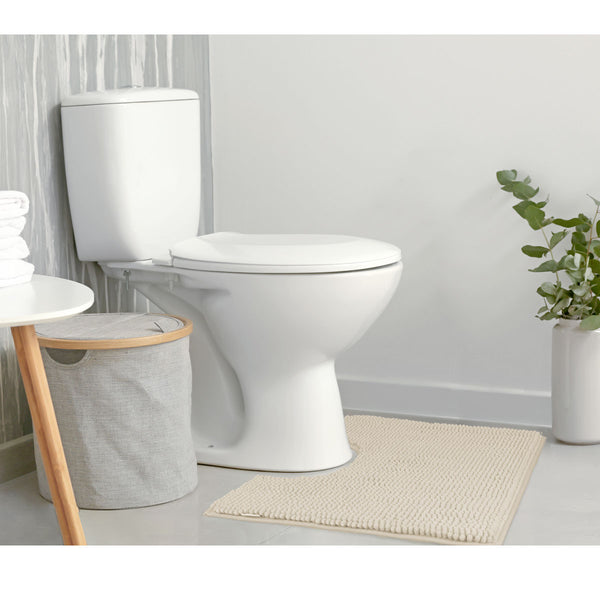 Algodon Toggle 1600gsm Microfibre Toilet Mat Non Slip Stone 50 x 50cm