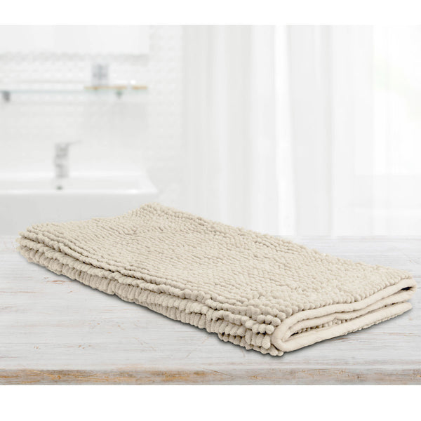 Algodon Toggle 1600gsm Microfibre Bath Mat Non Slip Stone 50 x 100cm