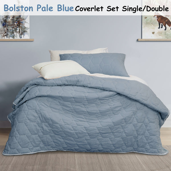Jelly Bean Kids Bolston Bedspread Coverlet Comforter Set Blue Single Double