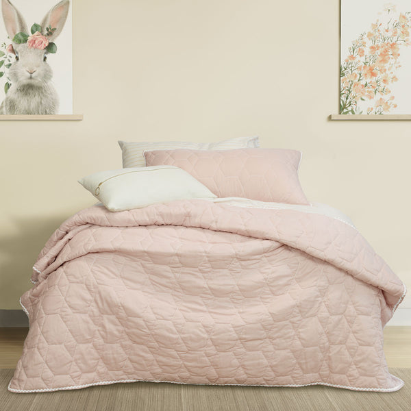 Jelly Bean Kids Bolston Bedspread Coverlet Comforter Set Pink Single Double