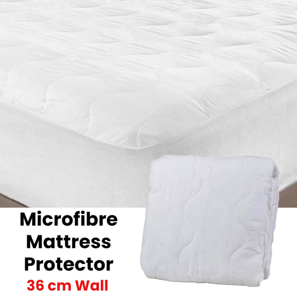 Essentially Home Living Microfibre Quilted Fitted Mattress Protector Queen