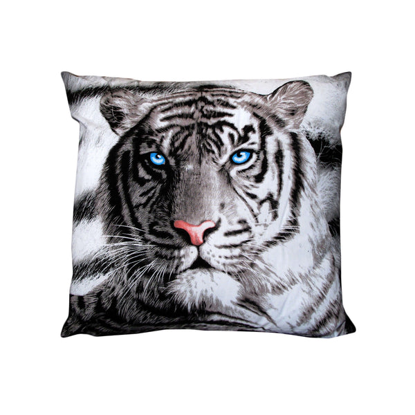 Just Home Blue Eyes Stripes Tiger Filled Cushion Square 43cm