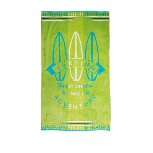 Premium Cotton Velour Jacquard Beach Towel Surfing
