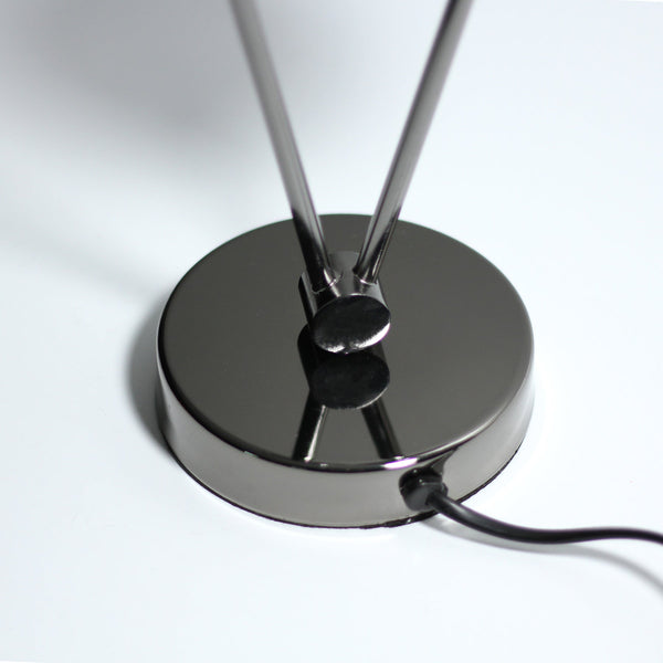 Grette Bedside Coffee Side Table Lamp Light Black Chrome Smoked Glass Spheres