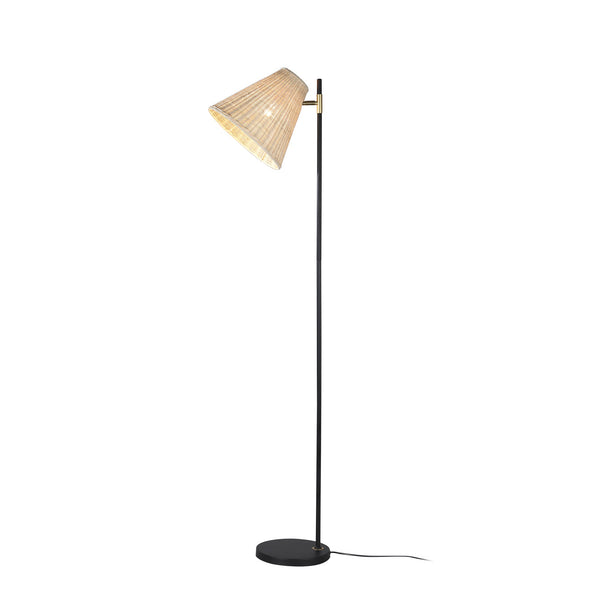 Yvette Floor Lamp Light Rattan Shade Black