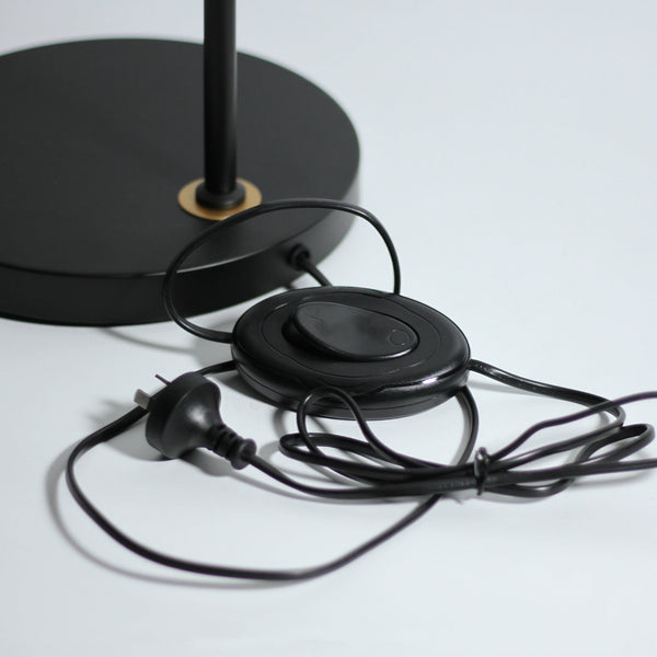 Yvette Floor Lamp Light Rattan Shade Black