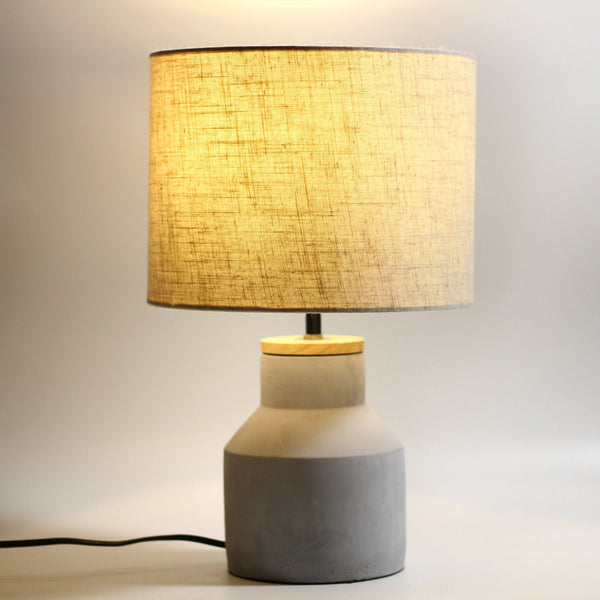 Sophie Table Side End Coffee Table Lamp Light Concrete Base Beige Shade