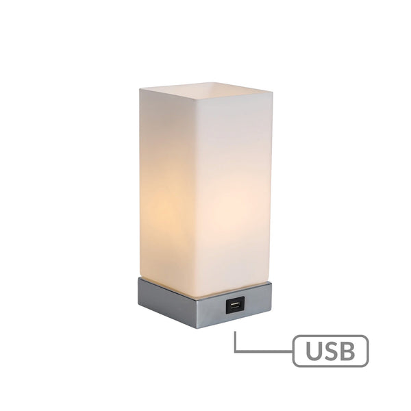Jessica Rectangle Touch Side End Coffee Table Lamp Light USB Port
