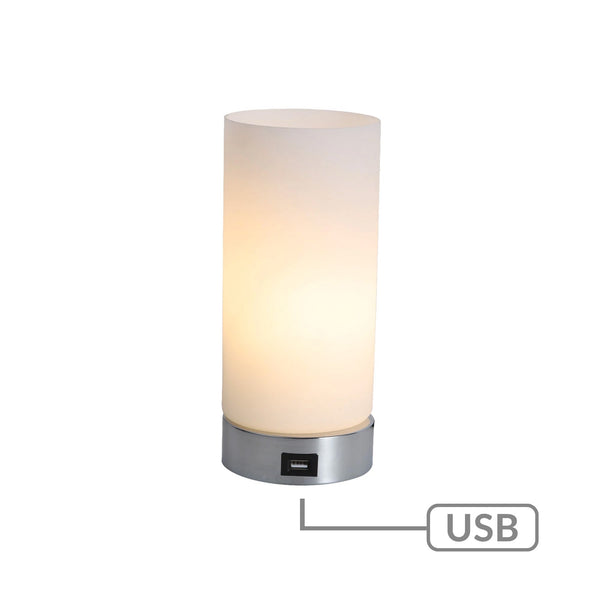 Julie Cylinder Touch Side End Coffee Table Lamp Light USB Port
