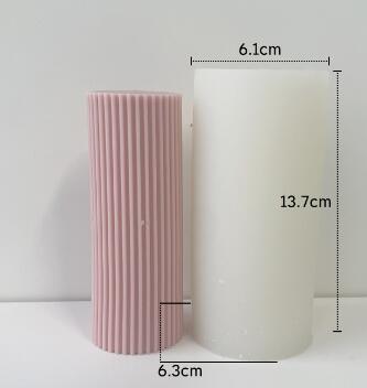 Striped Ribbed Cylindrical Column Silicone Mold Mould Candle Epoxy Resin Soap