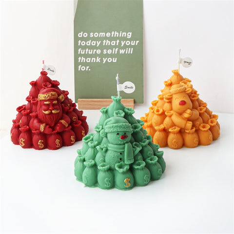 Santa Claus Snowman Reindeer Money Bags Mold Mould Candle Epoxy Resin Soap Making