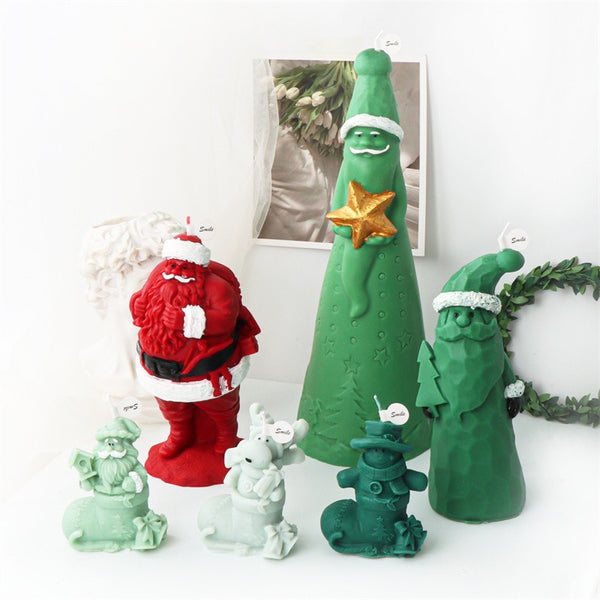 Santa Claus Christmas Tree Snowman Reindeer Mold Mould For Candle Epoxy Resin Soap Making