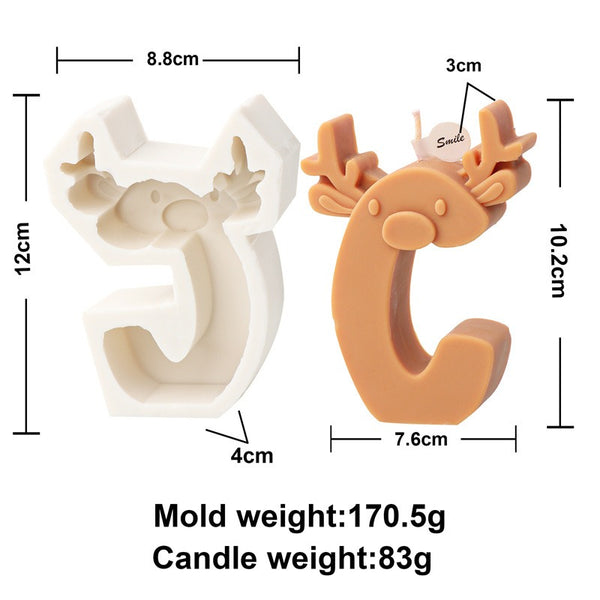 Christmas Alphabet 26 English Capital Letters Silicone Mold Mould Candle Epoxy Resin Soap
