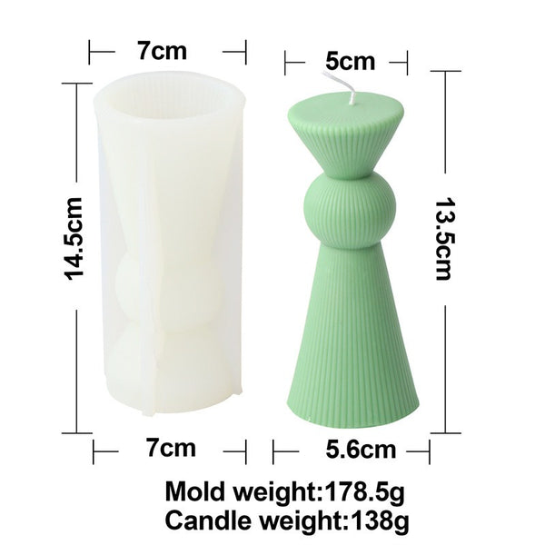 Striped Ribbed Geometric Silicone Mold Mould Candle Epoxy Resin Soap 8 Designs
