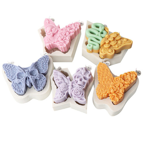 Angel Halloween Skull Flower Butterfly Embossed Silicone Mold Mould Candle Epoxy Resin Soap