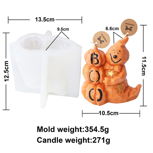 Halloween Pumpkin Ghost Witch Fox Owl Silicone Mold Mould Candle Epoxy Resin Soap