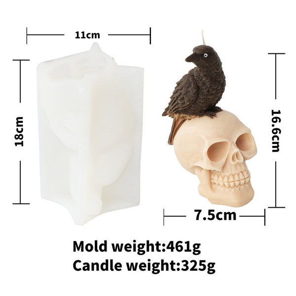 Halloween Skulls Bat Crows Silicone Mold Mould Candle Epoxy Resin Soap