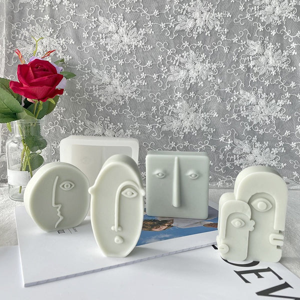 Human Face Abstract Expression Silicone Mold Mould Candle Epoxy Resin Soap