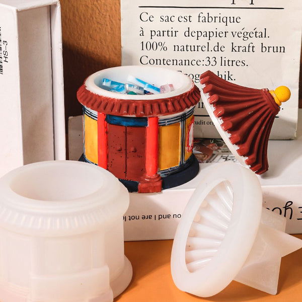 Chinese Temple Building Silicone Mold For Candle Epoxy Resin Soap Making