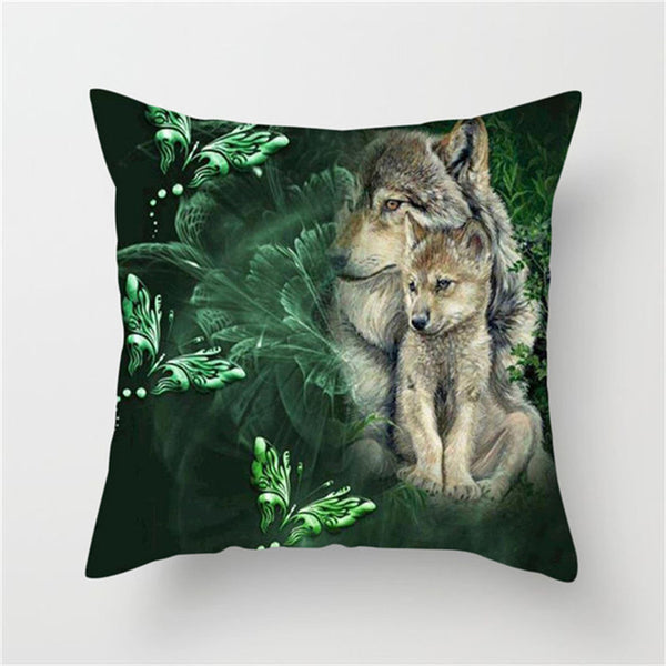 Wolf Wolves Polyester Cushion Cover Square 45cm